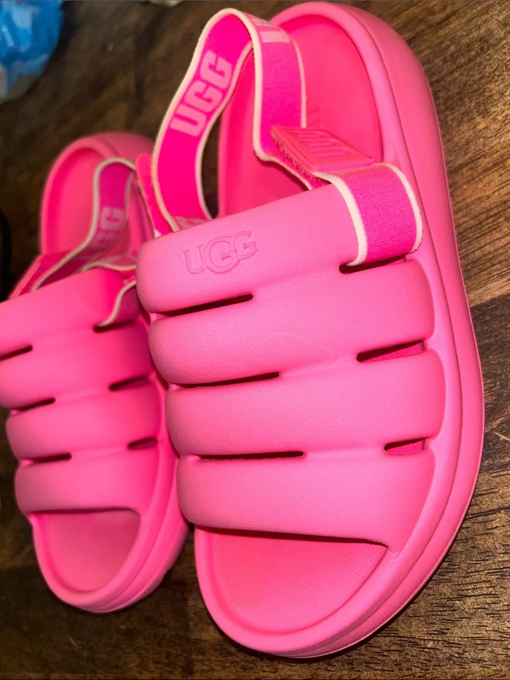 #71 UGG Kids Bubblegum Pink Padded Slide Sandals